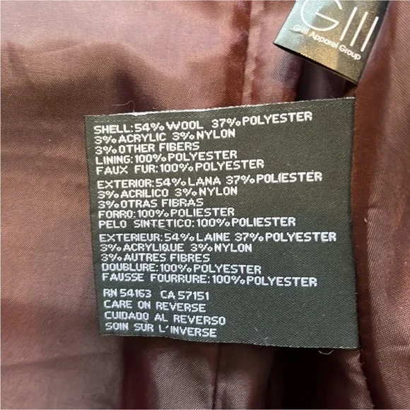 Kenneth Cole Wool Coat with Detachable Faux Fur Trim Hood - Picture 16 of 16